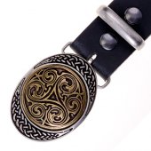 Two-tone Celtic knot buckle belt