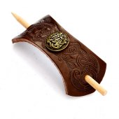 Leather hair barrette motif 1: Viking