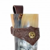 Embossed horn holder - brown