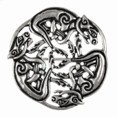 Brooch Cŵn Annwn - real silver-plated