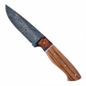 Jagdmesser Damast - Esche / Walnuss