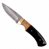 Jagdmesser Damast - Horn / Esche