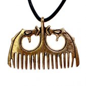 Viking comb pendant - bronze
