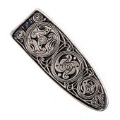 Celtic belt tip - silver plated