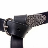 Medieval leather belt - black