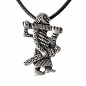 Viking warrior pendant - silver plated