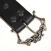 Long Viking belt - black / silver