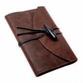 Leather book cover - brown