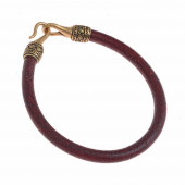 Leather armlet - brown / bronze