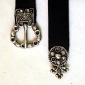 Belt with buckle and strap end