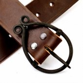 Medieval leather belt - iron buckle