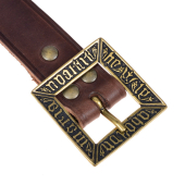 Medieval leather belt - brown / brass