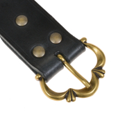 Medieval leather belt - brown / brass