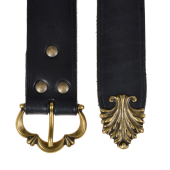 Medieval belt - black / brass