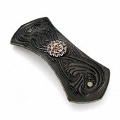 Leather hair barrette motiv 1: Medieval