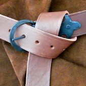 Leather Belt with Iron Buckle - 4.5 cm