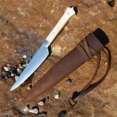 Mittelaltermesser und Leder-Scheide