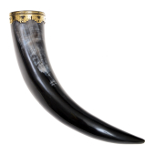 Drinking horn with brass rim