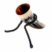 Drinking horn stand with horn