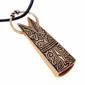 Viking fish tail pendant - bronze