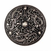 Viking disc brooch - silver plated