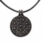 Granulation pendant - silver plated