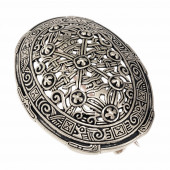 Oval brooch - silver plated