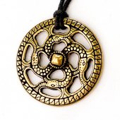 Alamanic swastika pendant - brass