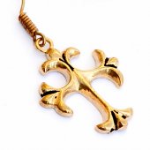 Ear Ring Medieval Cross - bronze