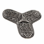 Silver plated Viking trefoil brooch