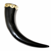 Drinking horn with brass rim