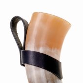Drinking horn holder in use