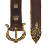 Viking leather belt - brown / brass
