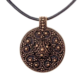 Granulation disc amulet - bronze