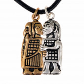 Couple amulet - bronze / silver plated