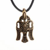 Viking raven amulet - brass