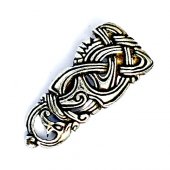 Viking Strap End Midgard Snake - silver