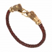 Viking bracelet - brown / silver