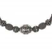 Necklace with silver plated beads