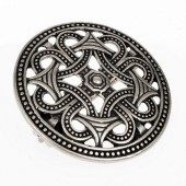 Viking disc brooch - silver plated