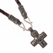 Lederkette mit Wikinger-Kruzifix
