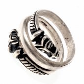 Viking finger ring - silver plated