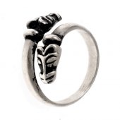 Viking ring with wolf heads