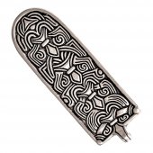 Viking tongue brooch - silver plated